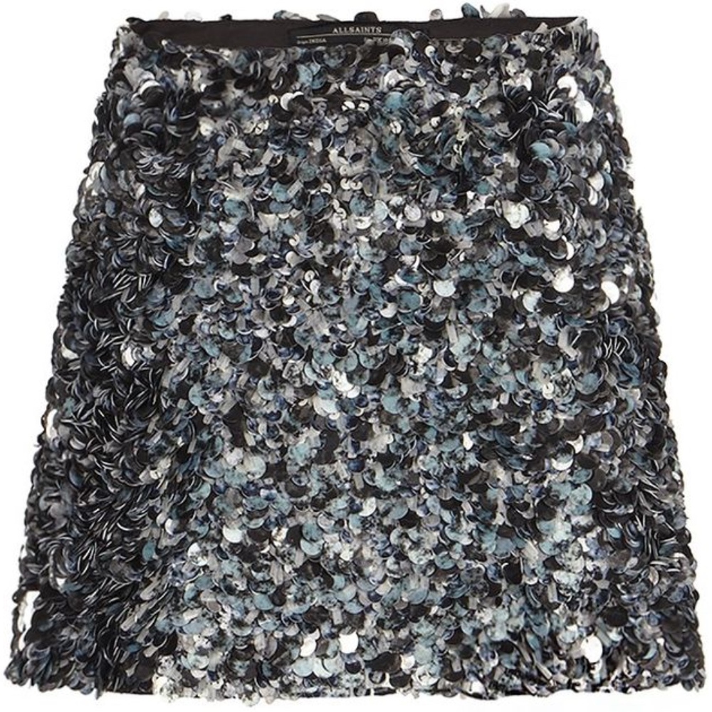 NWOT All Saints Graffiti Sequin Embellished Skirt